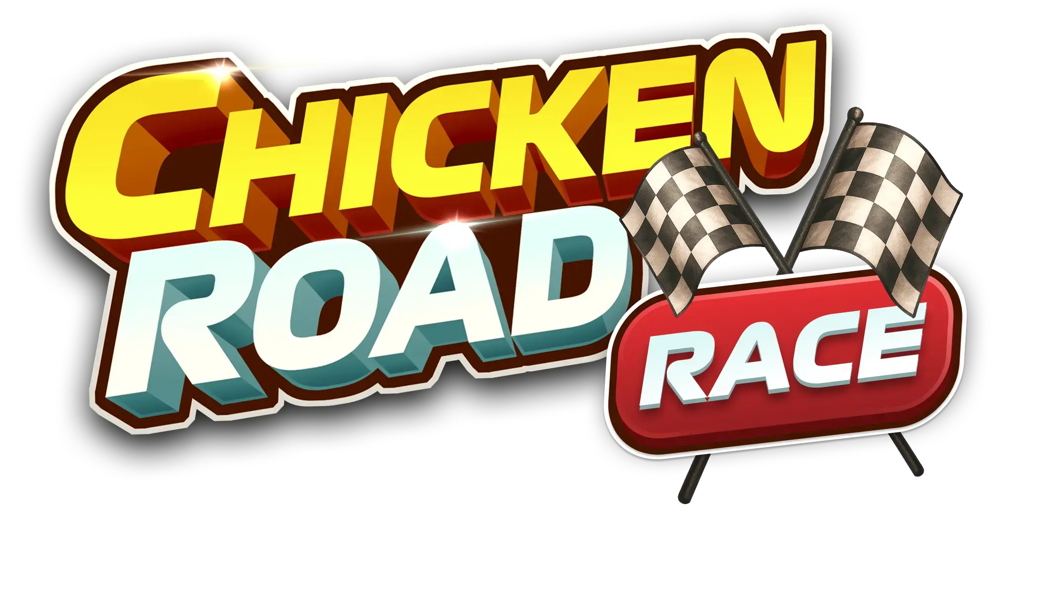 Chicken Road Race app-logotyp med racing-kyckling i hjälm